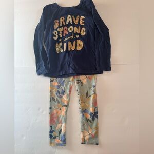 Deal 2 for $10 Carter's size 6/6x. Navy and Floral Kids Matching Set. GUC